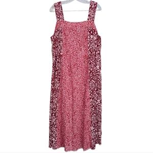 TRUE CRAFT Burgundy and White Floral Sleeveless Dress Size XL